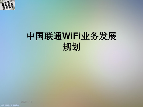 中国联通WiFi业务发展规划