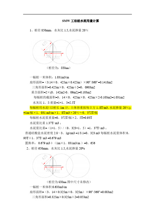 smw工法桩水泥用量计算(1)