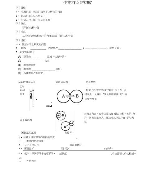 苏教版必修三生物群落的构成学案(2)