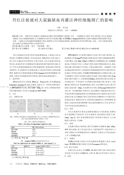 丹红注射液对大鼠脑缺血再灌注神经细胞凋亡的影响