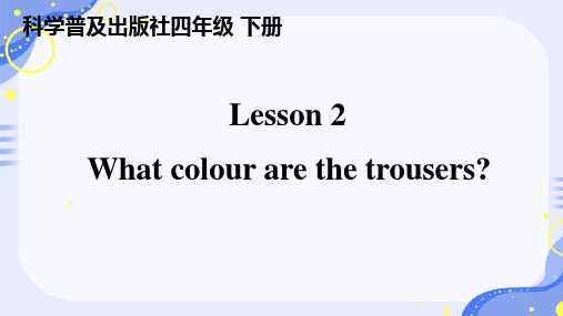 Lesson 2 What colour are the trousers？科普版英语四年级下册