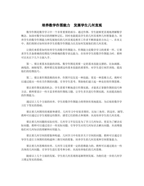 培养数学作图能力 发展学生几何直观