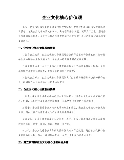 企业文化核心价值观