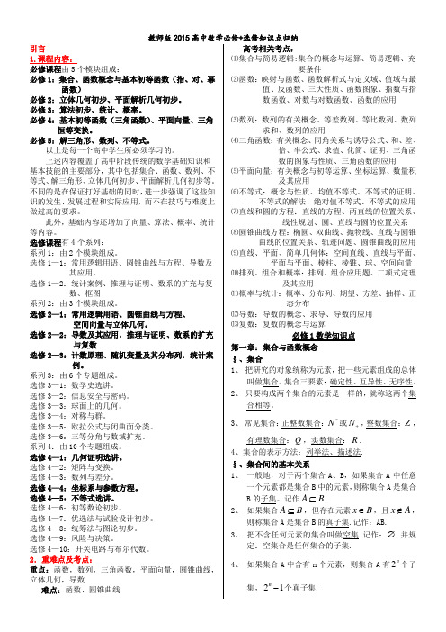 最全教师版整理全面《高中数学知识点归纳总结》