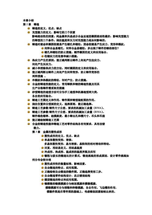 材料成型小结