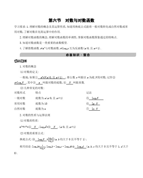 【高中数学】第六节 对数与对数函数