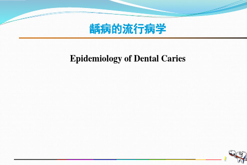 龋病学：龋病的流行病学