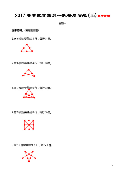 2017春季数学集训一队每周习题(15)参考答案