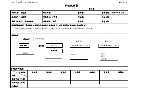 报关员职位说明书