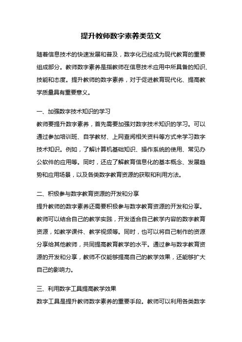 提升教师数字素养类范文