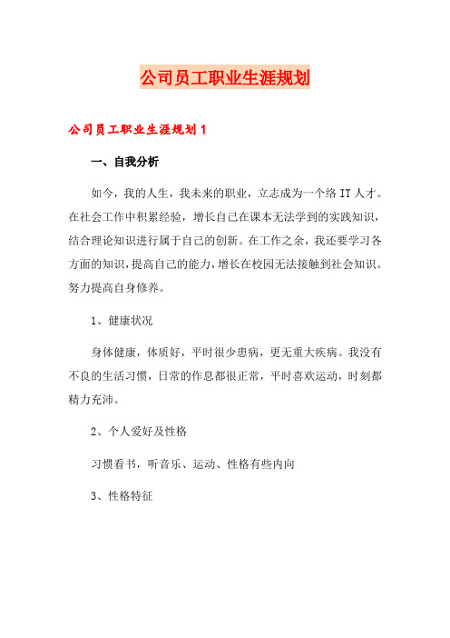 公司员工职业生涯规划