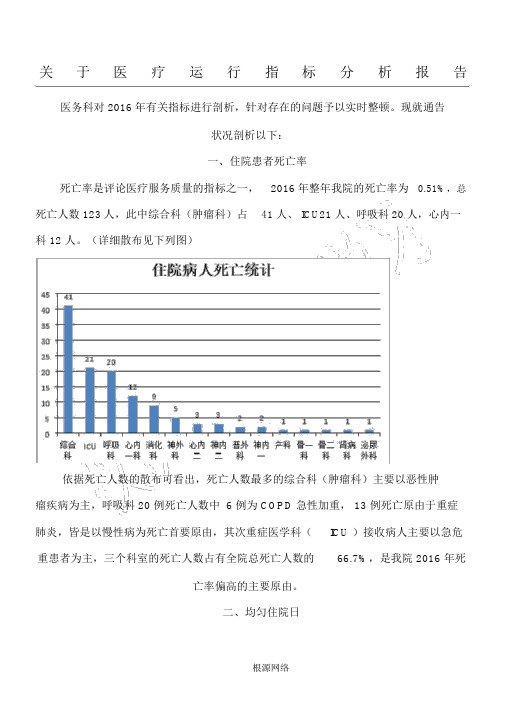 2017年医疗运行质量数据分析报告