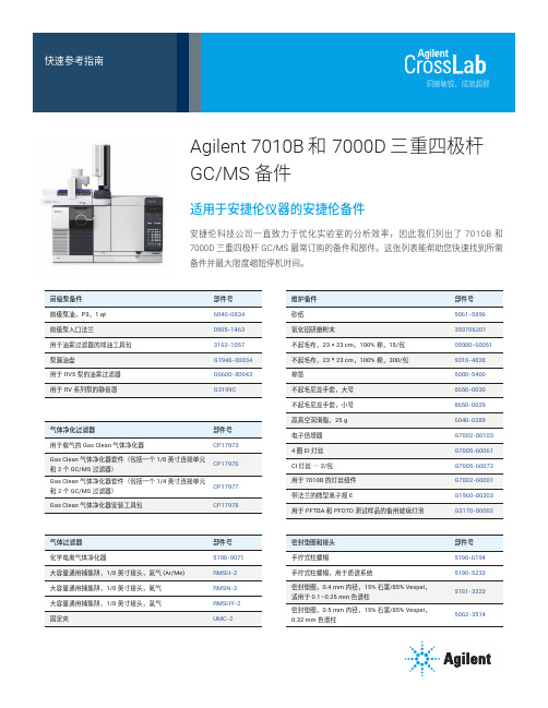 Agilent7010B和7000D三重四极杆GCMS备件