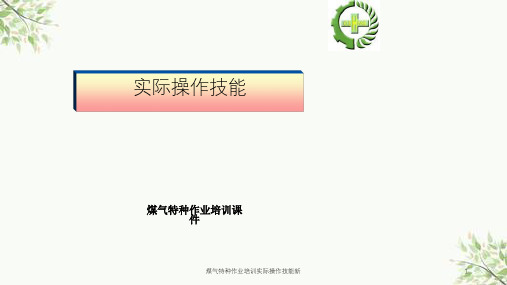 煤气特种作业培训实际操作技能新课件