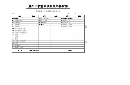 教育系统报账单据封面--资本性支出