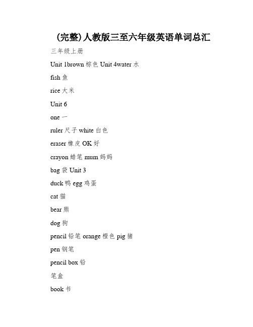 (完整)人教版三至六年级英语单词总汇