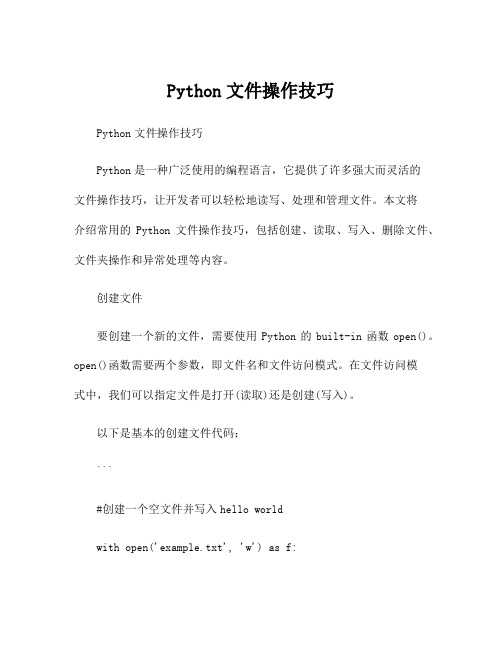 Python文件操作技巧