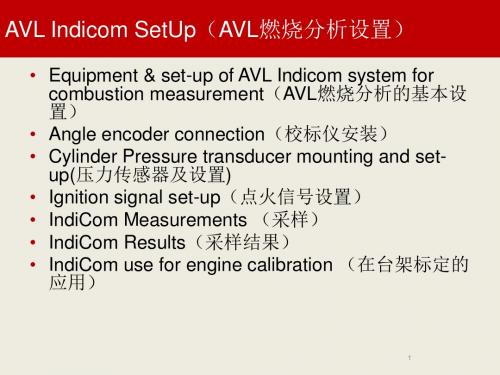 AVL燃烧分析及在标定的应用培训ppt课件