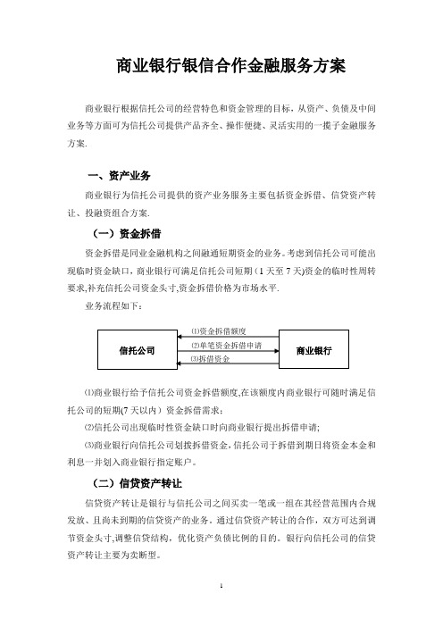 商业银行银信合作金融服务方案