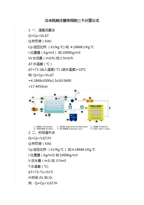 冷水机制冷量常用的三个计算公式