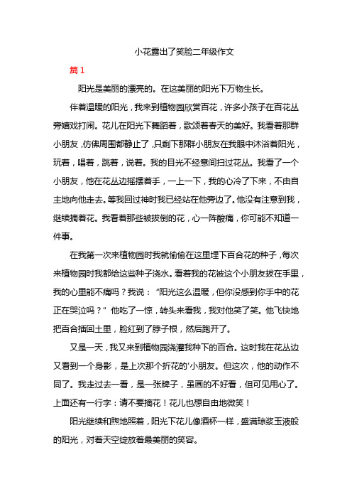 小花露出了笑脸二年级作文