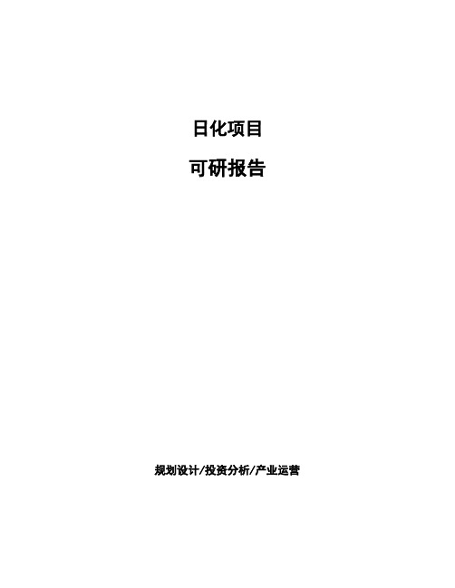 日化项目可研报告