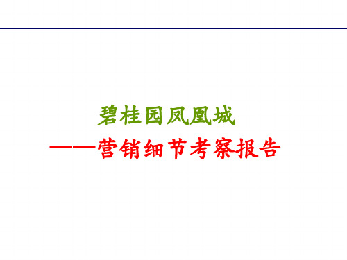 碧桂园凤凰城营销细节考察报告