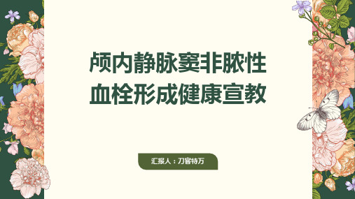 颅内静脉窦非脓性血栓形成健康宣教