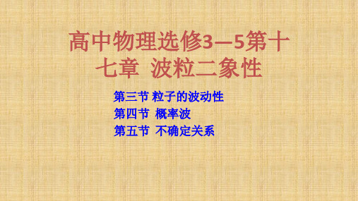 2017-2018学年高二物理选修3-5同步精品课件:第17章 第3—5节 粒子的波动性、概率波、不确定关系