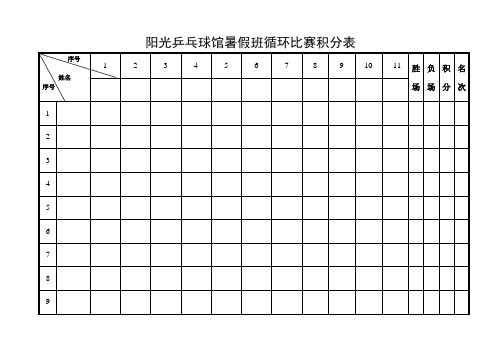 乒乓球循环比赛积分表