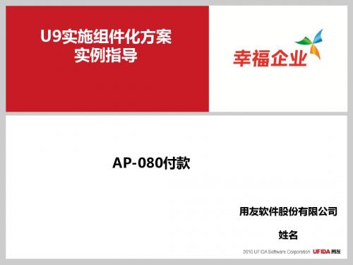 U9V2.5组件化实施方案实例指导_AP-080付款解析