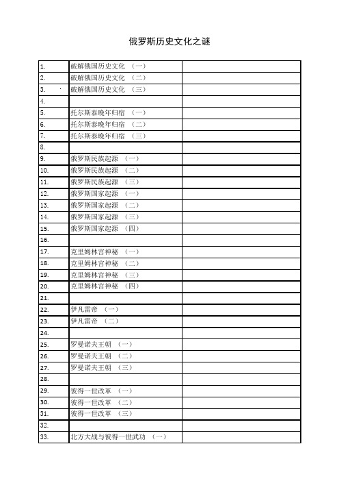 俄罗斯历史文化之谜
