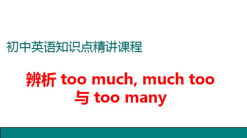 中考1.辨析toomuch,muchtoo与toomany