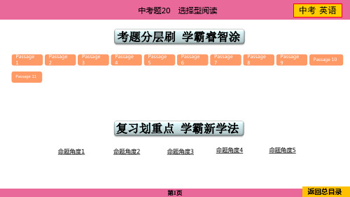 2024年中考英语总复习第二部分中考题型专题四阅读理解中考题20选择型阅读