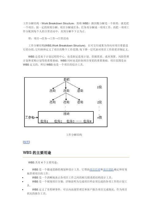 工作分解结构(WBS,Work Breakdown Structure)