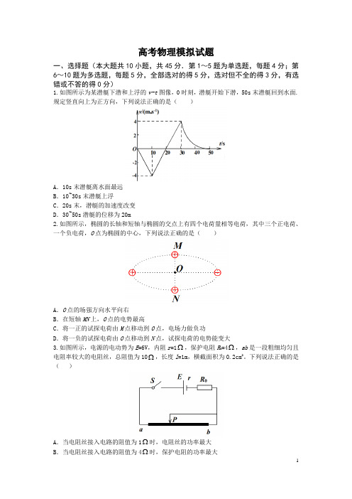 高考物理模拟试题(含答案与解析)