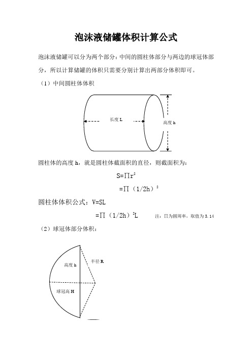 胶囊式储罐体积计算