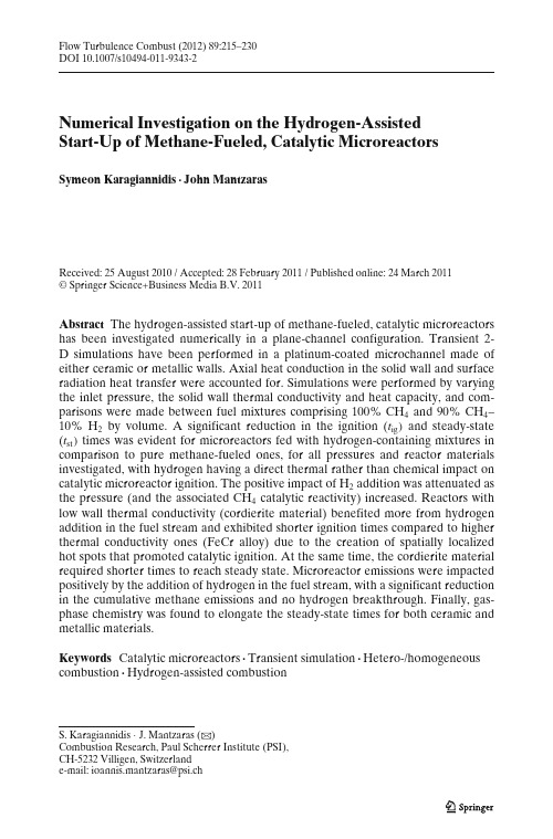 Numerical Investigation on the Hydrogen-Assisted Start-Up of Methane-Fueled, Catalytic Microreactors