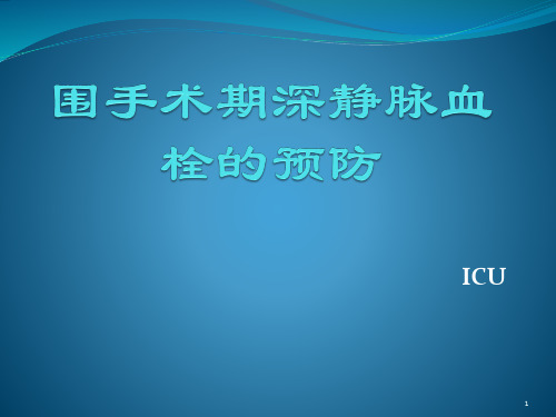 围手术期深静脉血栓的预防PPT医学课件