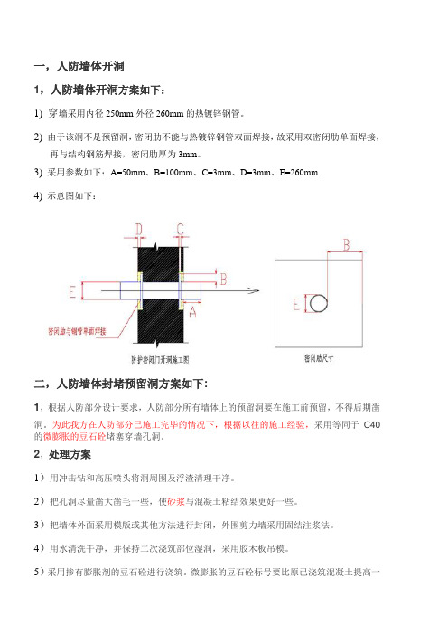 人防墙体后开洞补救方案