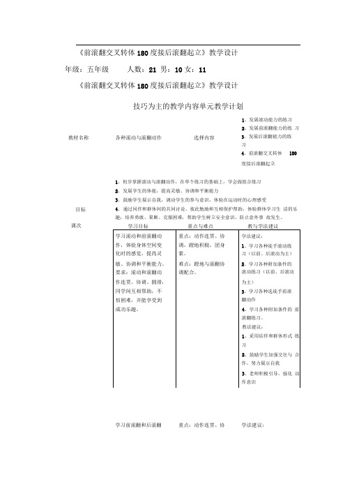 前滚翻交叉转体180度
