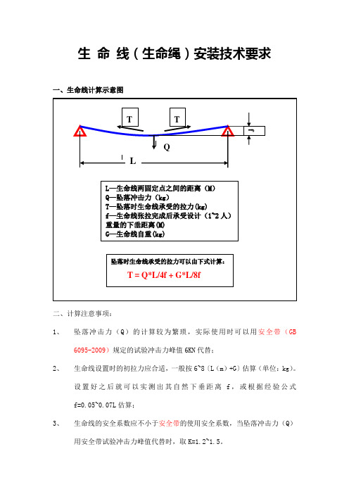 生命线(生命绳)安装技术要求