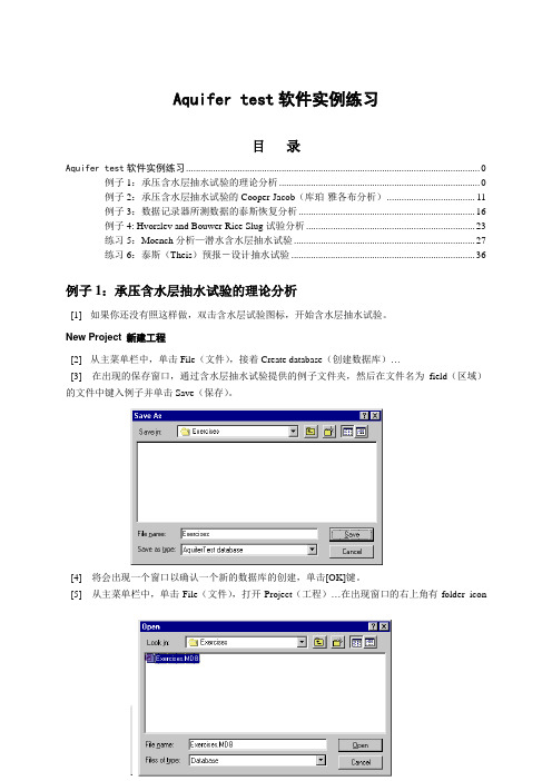 Aquifer test软件实例练习