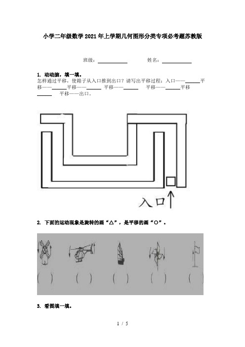 小学二年级数学2021年上学期几何图形分类专项必考题苏教版