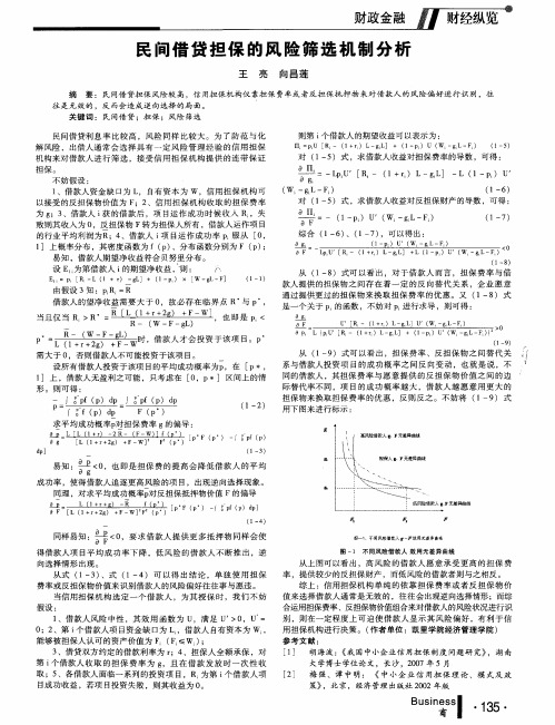 民间借贷担保的风险筛选机制分析