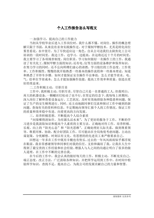 个人工作报告怎么写范文