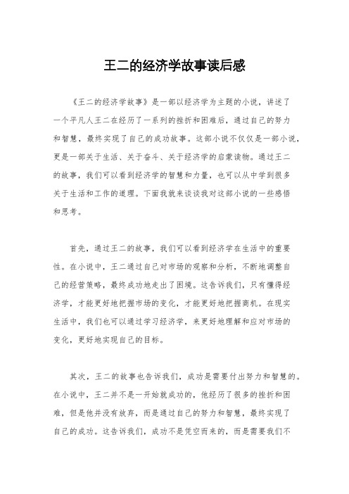 王二的经济学故事读后感