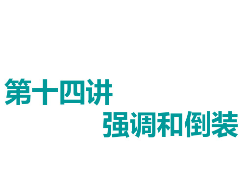 高考英语一轮复习语法第十四讲强调和倒装