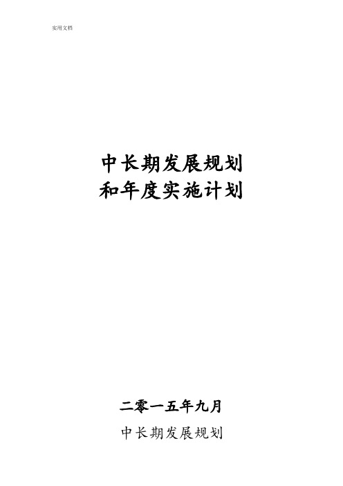 小学中长期发展规划年度实施计划清单