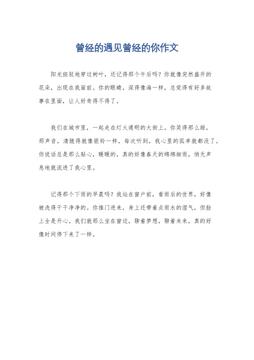 曾经的遇见曾经的你作文